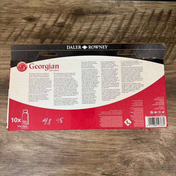 Daler-Rowney Georgian Oil Colour Studio Set 10x38ml Tubes With Brush - Picture 2 of 3